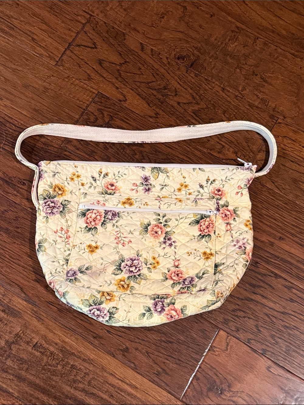 Quilted Floral purse/Bag in Cream